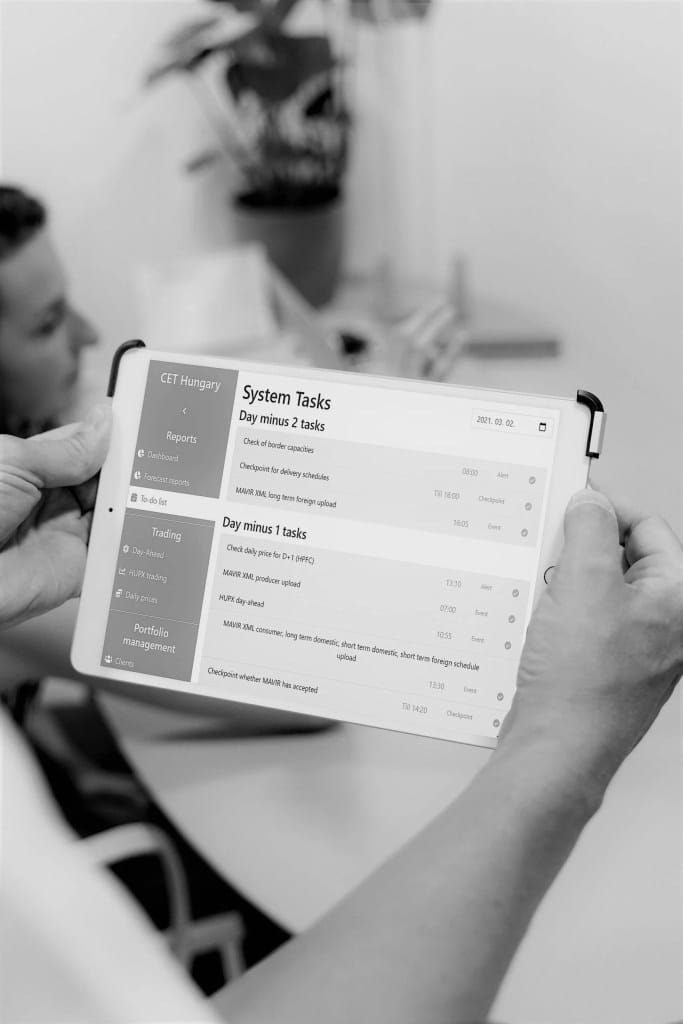 Energiakereskedelmi portfóliókezelő rendszer dashboardja a Dmlab fejlesztésében